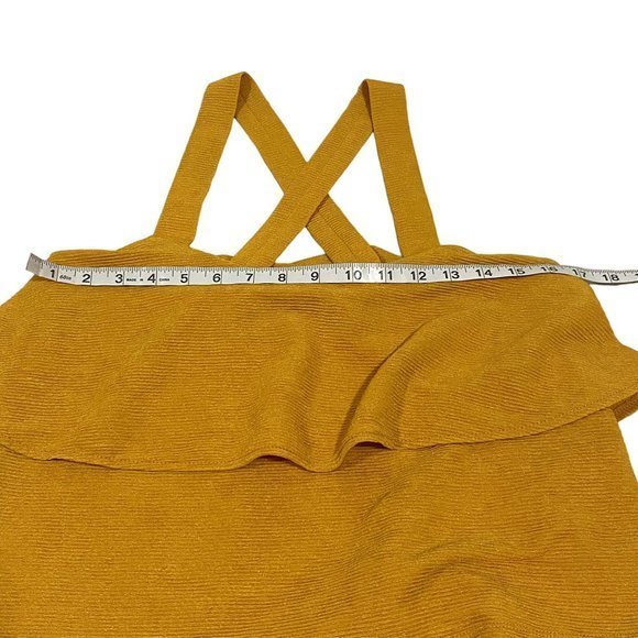 Madewell Texture & Thread Tiered Gold Yellow Tank Top Size Small‎ - Picture 5 of 6